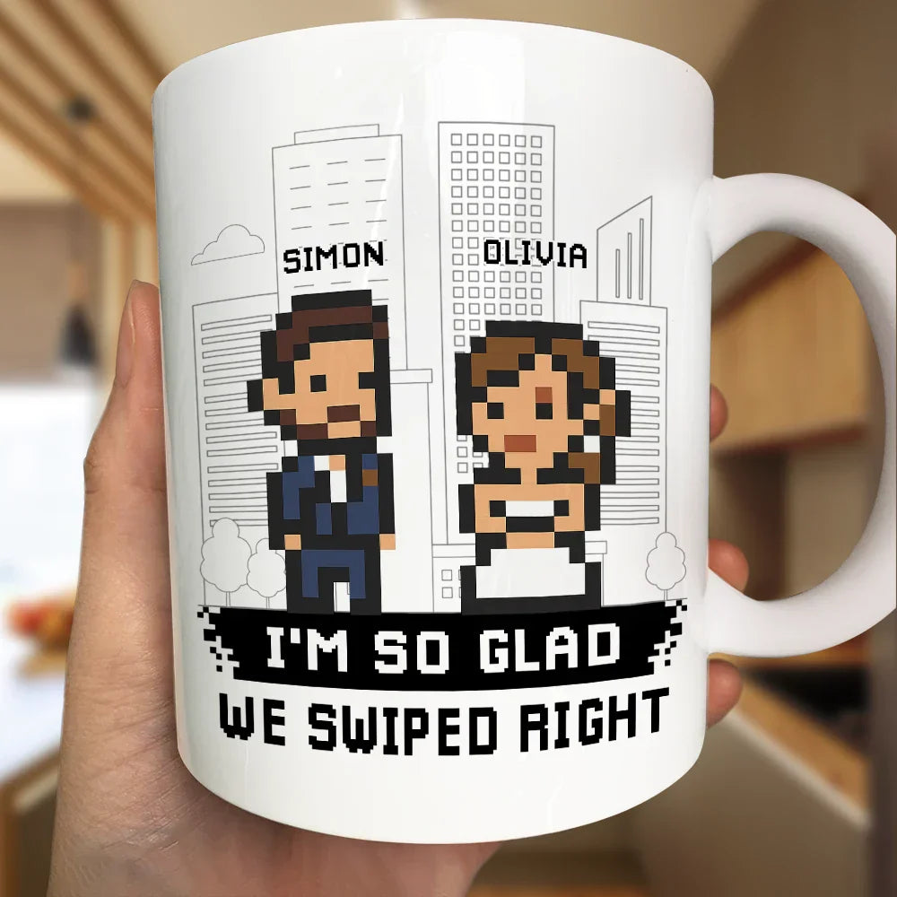 Custom Photo Pixel Art Standee Started With A Message - Personalized Mug