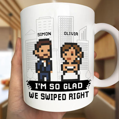Custom Photo Pixel Art Standee Started With A Message - Personalized Mug