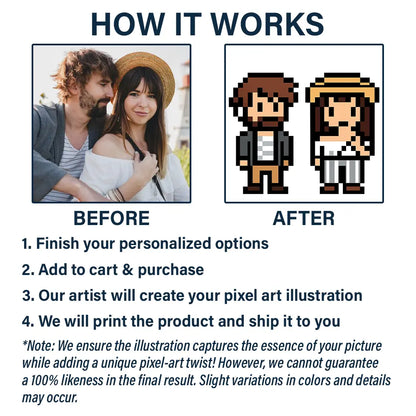 Custom Photo Pixel Art Standee Started With A Message - Personalized Mug