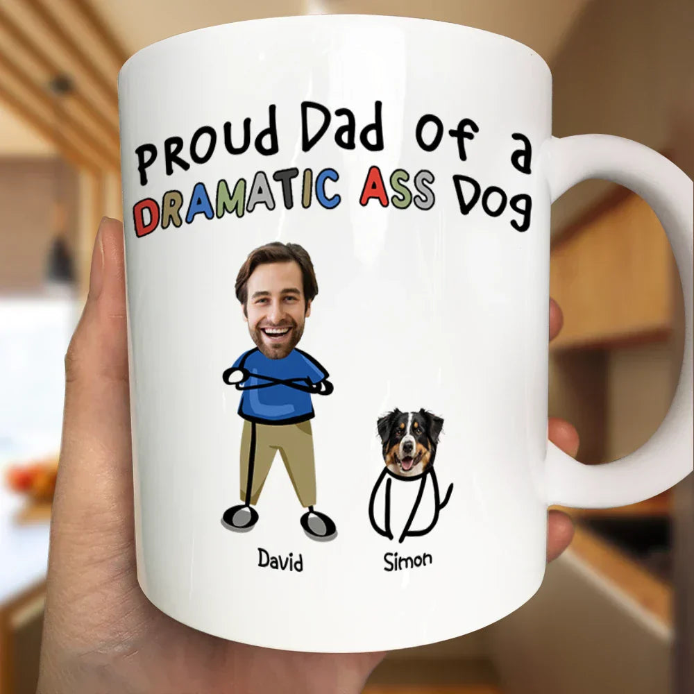 Custom Photo Proud Dog Dad - Personalized Mug