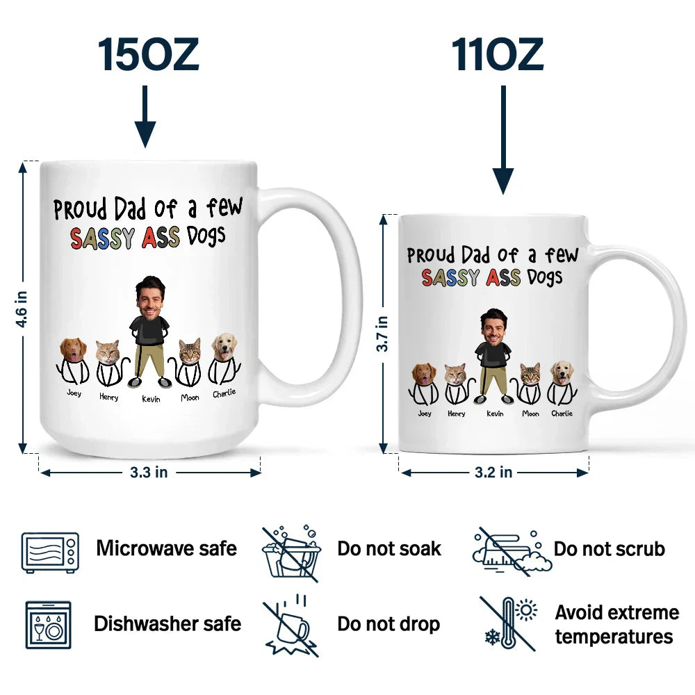 Custom Photo Proud Dog Dad - Personalized Mug