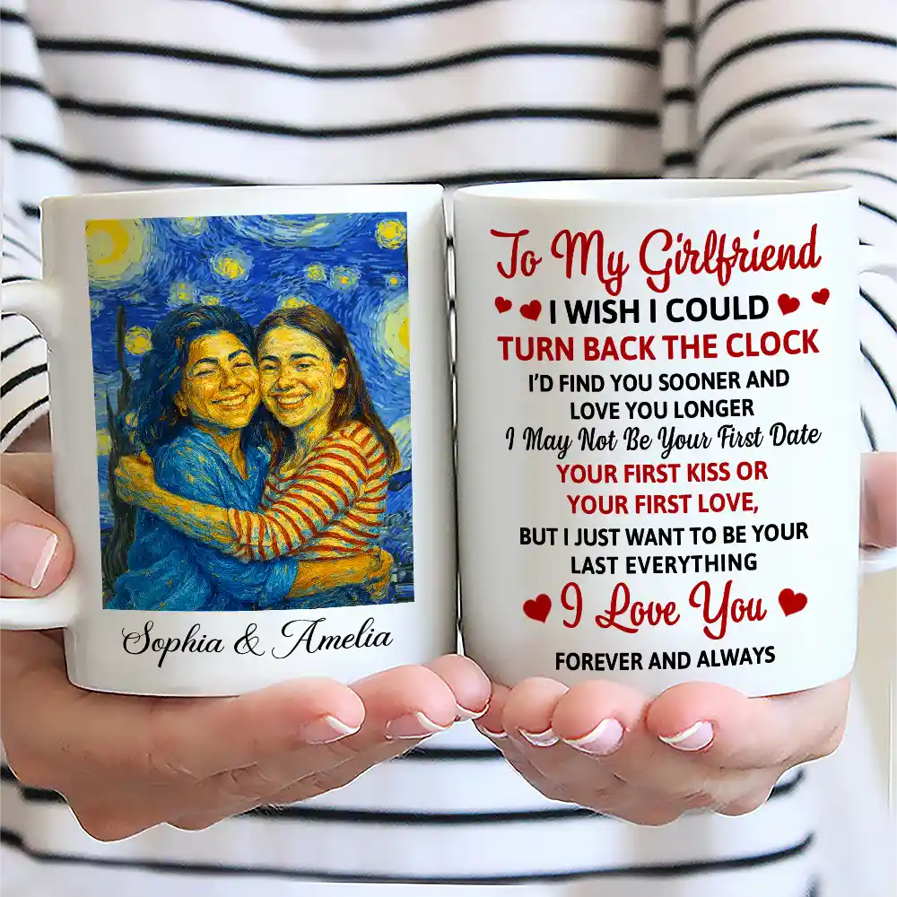 Custom Photo Starry Night Couple I Wish I Could Turn Back The Clock - Personalized Mug