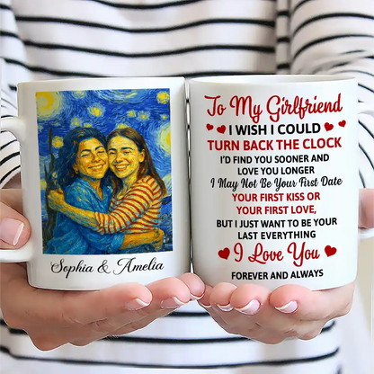 Custom Photo Starry Night Couple I Wish I Could Turn Back The Clock - Personalized Mug