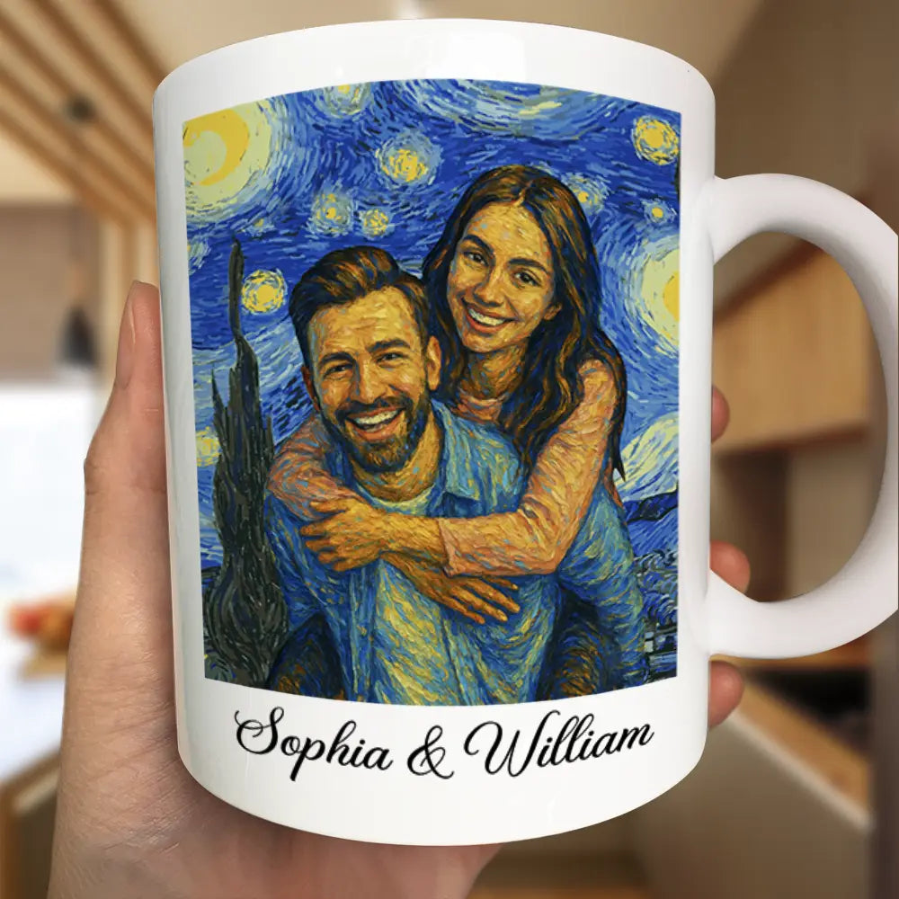 Custom Photo Starry Night Couple I Wish I Could Turn Back The Clock - Personalized Mug