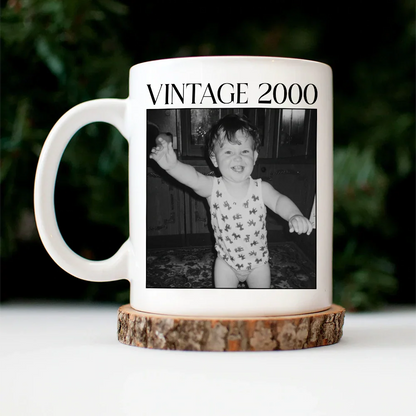 Custom Photo Vintage Image And Year - Personalized Mug