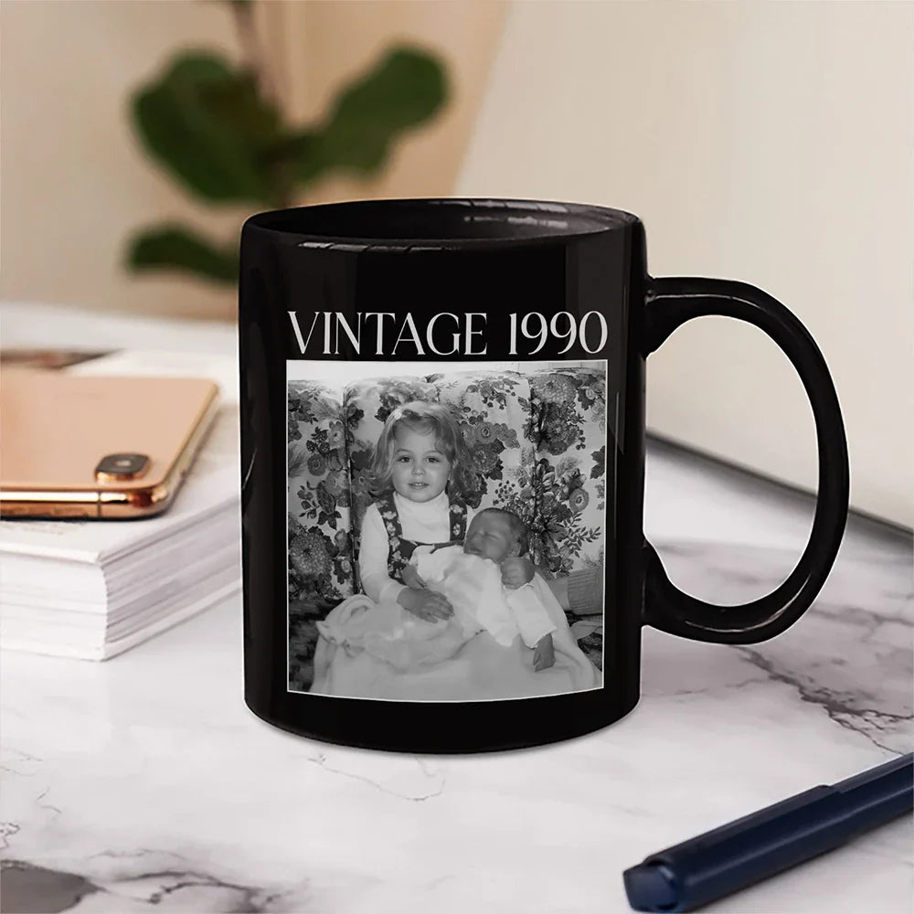 Custom Photo Vintage Image And Year - Personalized Mug