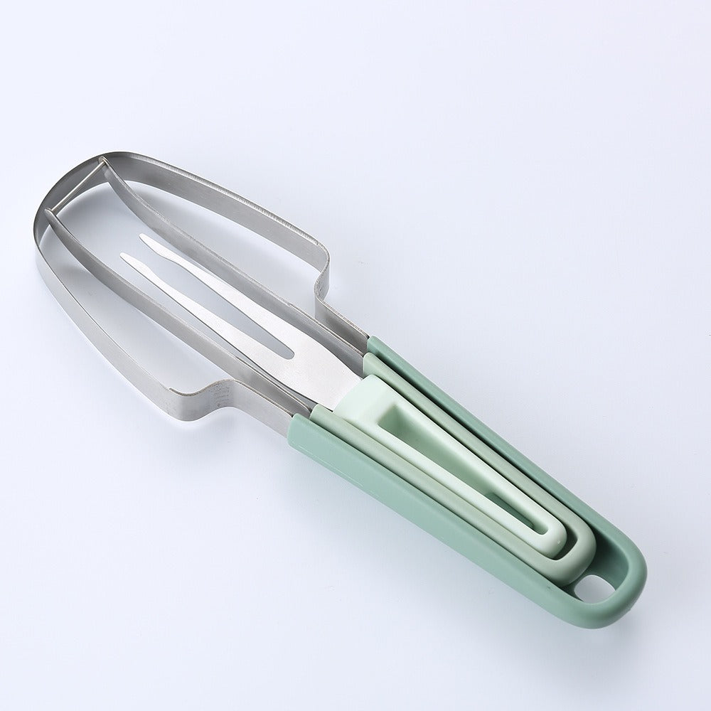 3-in-1 Stainless Steel Watermelon Cutter & Fork