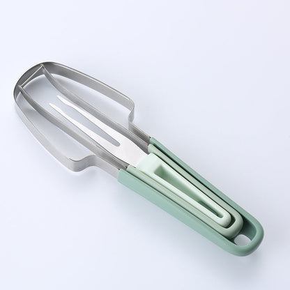 3-in-1 Stainless Steel Watermelon Cutter & Fork