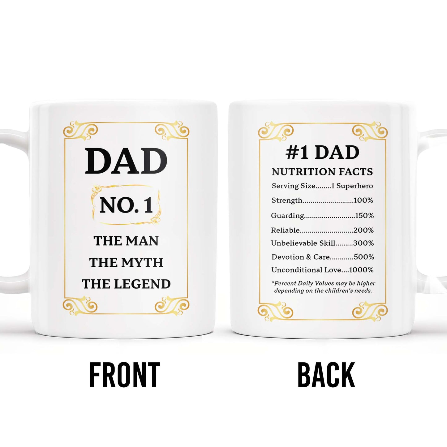 Dad No. 1 The Man The Myth The Legend Superhero Mug - Personalized Custom Coffee Mug - DAD017_MG