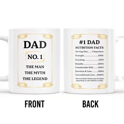 Dad No. 1 The Man The Myth The Legend Superhero Mug - Personalized Custom Coffee Mug - DAD017_MG