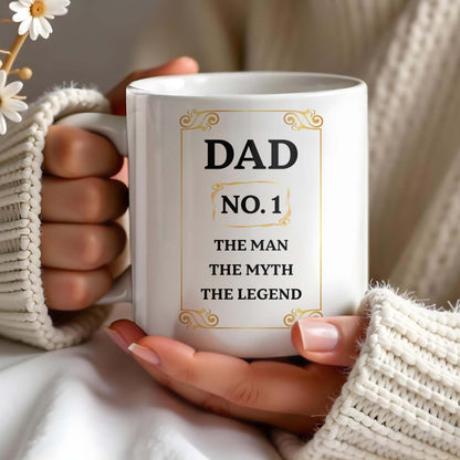 Dad No. 1 The Man The Myth The Legend Superhero Mug - Personalized Custom Coffee Mug - DAD017_MG