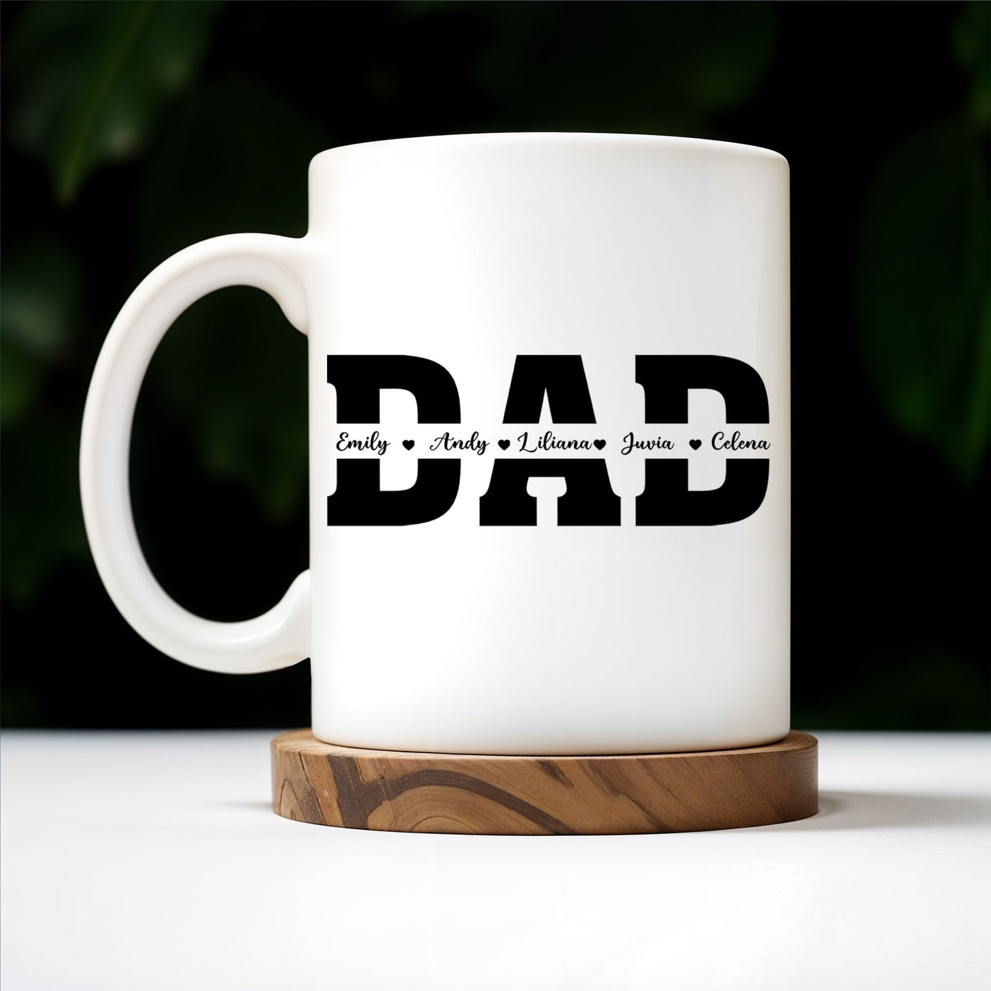 Dad The Man, The Legend, The Heart Of Our Family Mug - Personalized Custom Coffee Mug - DAD025_MG