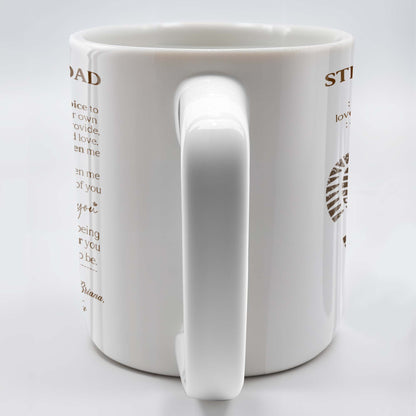Stepped Up Dad Love and Encouragement Footprints Mug - Personalized Custom Coffee Mug - DAD026_MG