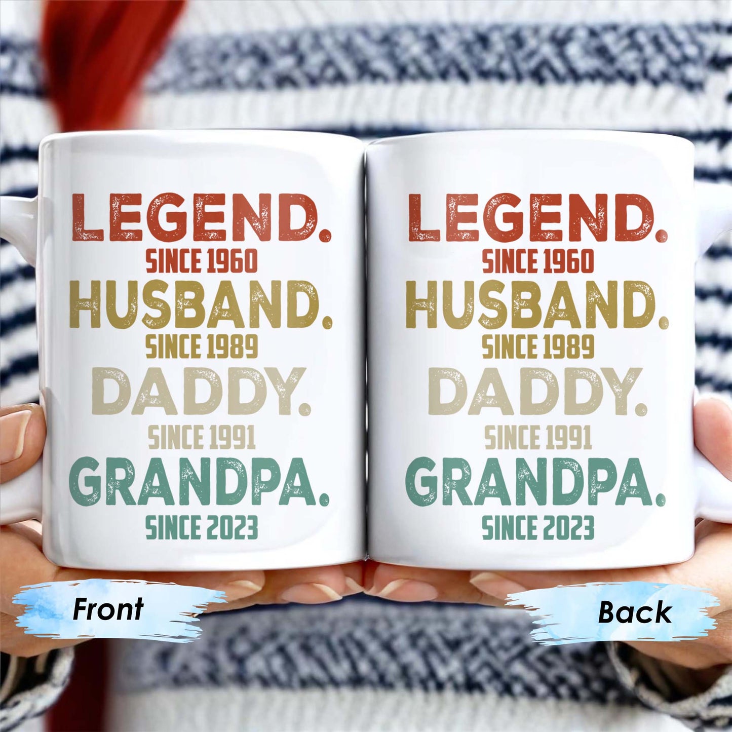 Legend Husband Daddy Grandpa Tribute Mug - Personalized Custom Coffee Mug - DAD027_MG
