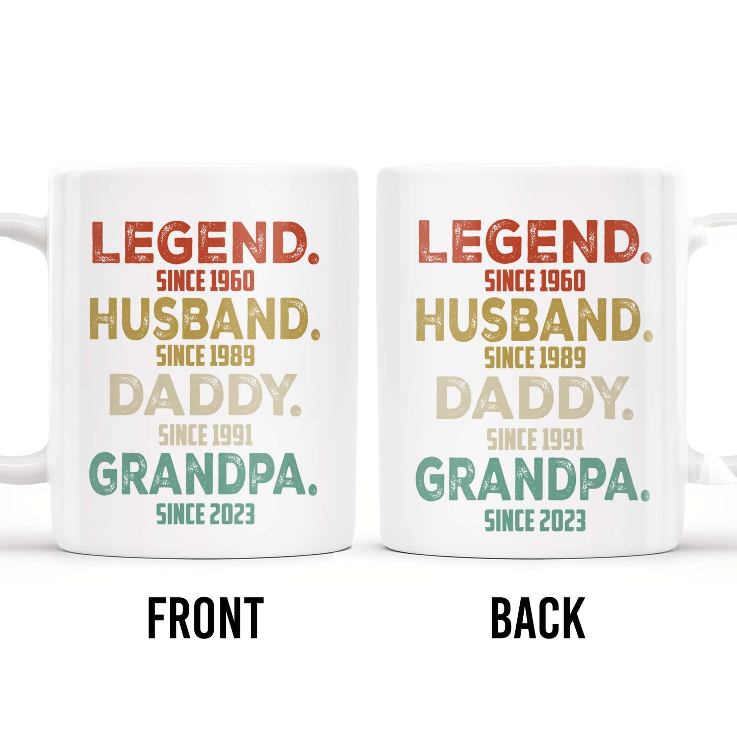 Legend Husband Daddy Grandpa Tribute Mug - Personalized Custom Coffee Mug - DAD027_MG