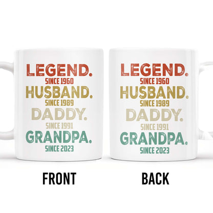 Legend Husband Daddy Grandpa Tribute Mug - Personalized Custom Coffee Mug - DAD027_MG
