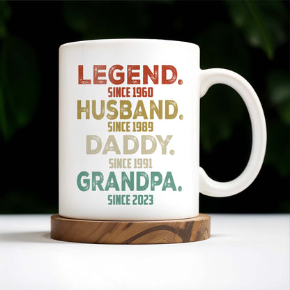 Legend Husband Daddy Grandpa Tribute Mug - Personalized Custom Coffee Mug - DAD027_MG