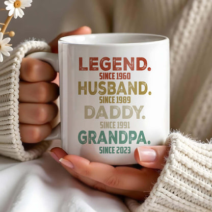 Legend Husband Daddy Grandpa Tribute Mug - Personalized Custom Coffee Mug - DAD027_MG