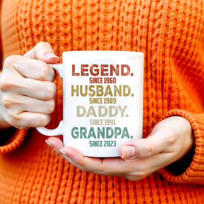 Legend Husband Daddy Grandpa Tribute Mug - Personalized Custom Coffee Mug - DAD027_MG