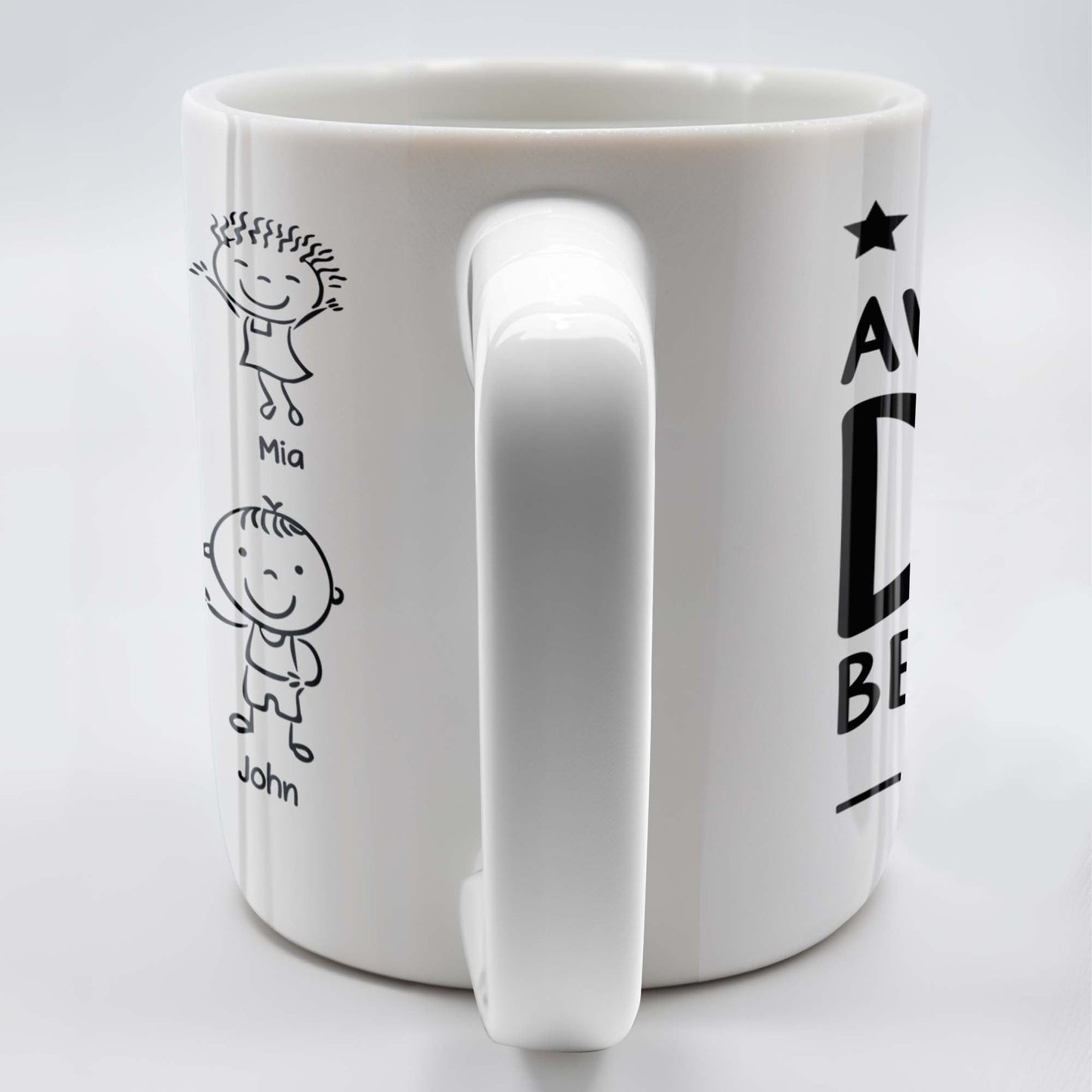 Create A Unique Family Mug With Custom Names And Cartoon Children - Personalized Custom Coffee Mug - DAD030_MG