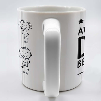 Create A Unique Family Mug With Custom Names And Cartoon Children - Personalized Custom Coffee Mug - DAD030_MG