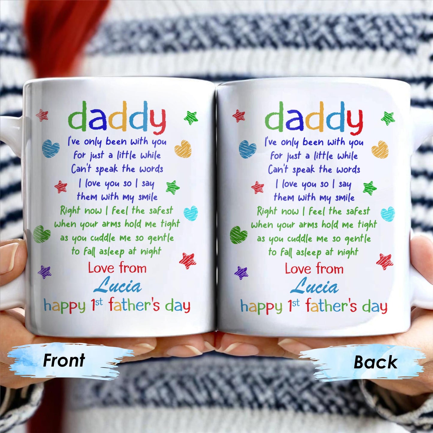 Daddy I've Only Been With You For Just A Little While, Lip Prints - Personalized Custom Coffee Mug - DAD032_MG