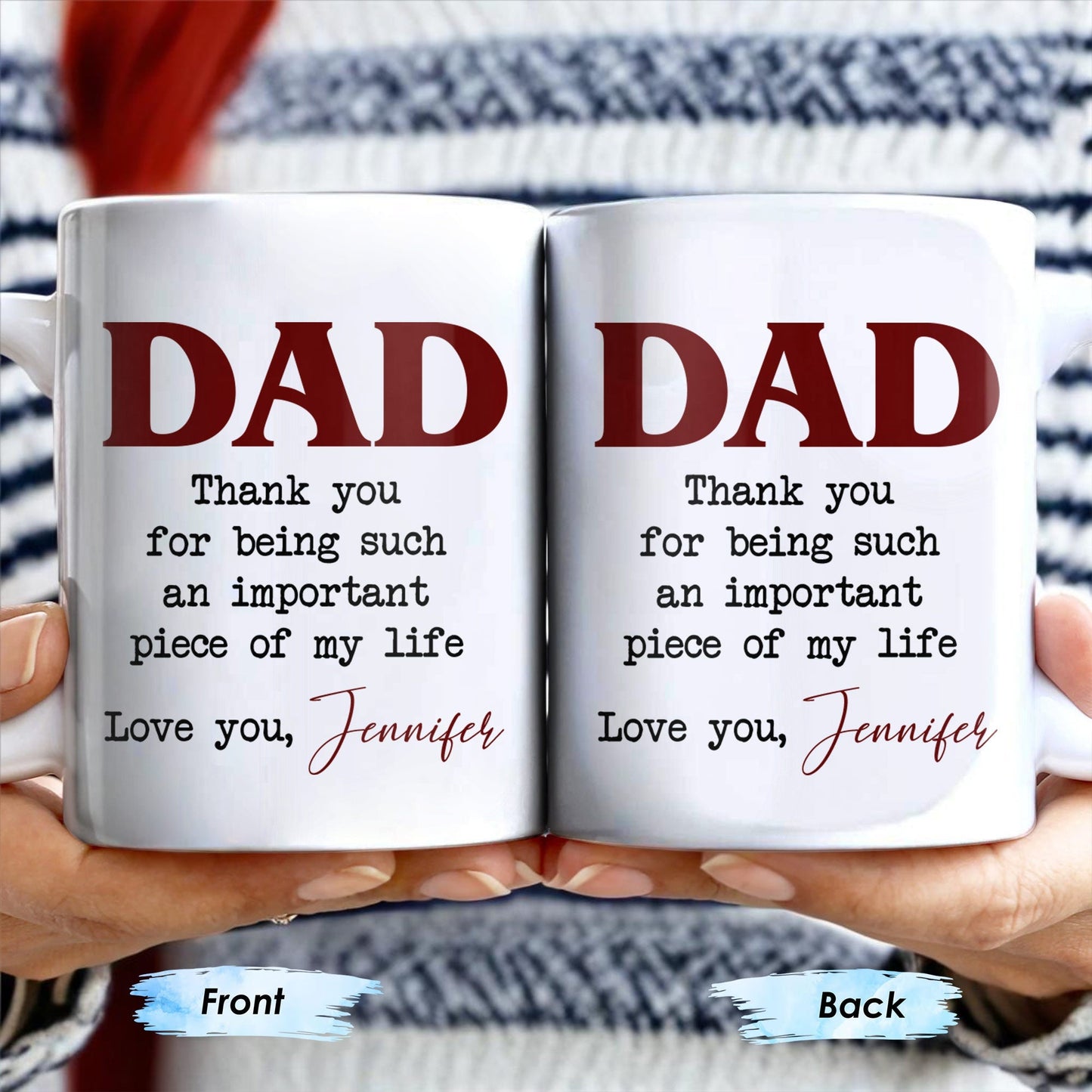 DAD Thank You For Being Such An Important Piece Of My Life - Personalized Custom Coffee Mug - DAD034_MG