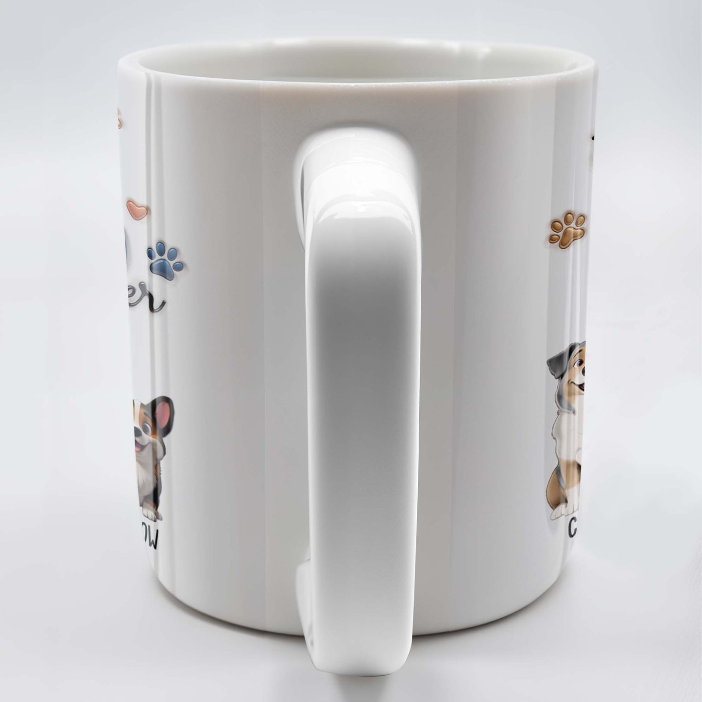 Best Dog Dad Ever, Dogs, Paws, And Beer Mug - Personalized Custom Coffee Mug - DAD056_MG