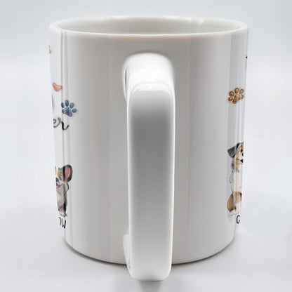 Best Dog Dad Ever, Dogs, Paws, And Beer Mug - Personalized Custom Coffee Mug - DAD056_MG