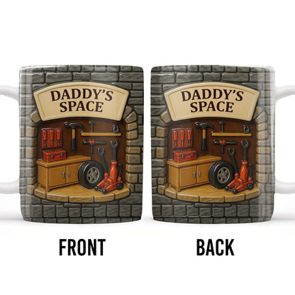 Daddy's Space, Garage and Tools Design - Personalized Custom Coffee Mug - DAD069_MG