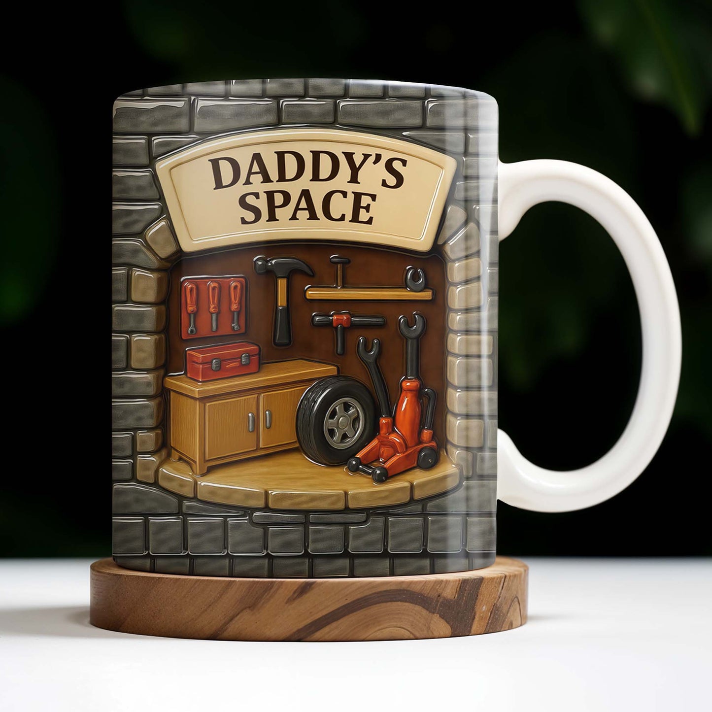 Daddy's Space, Garage and Tools Design - Personalized Custom Coffee Mug - DAD069_MG
