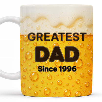 Greatest Dad Since 1996, Beer Bubbles - Personalized Custom Coffee Mug - DAD073_MG