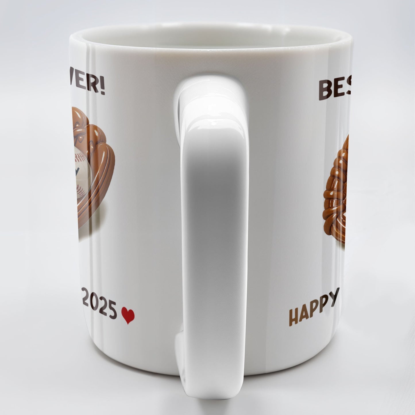 Best Dad Ever, Baseball Glove And Baseball - Personalized Custom Coffee Mug - DAD079_MG