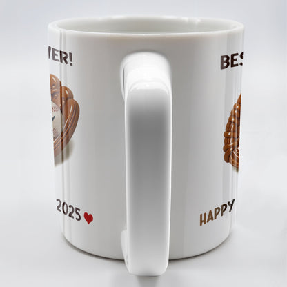 Best Dad Ever, Baseball Glove And Baseball - Personalized Custom Coffee Mug - DAD079_MG