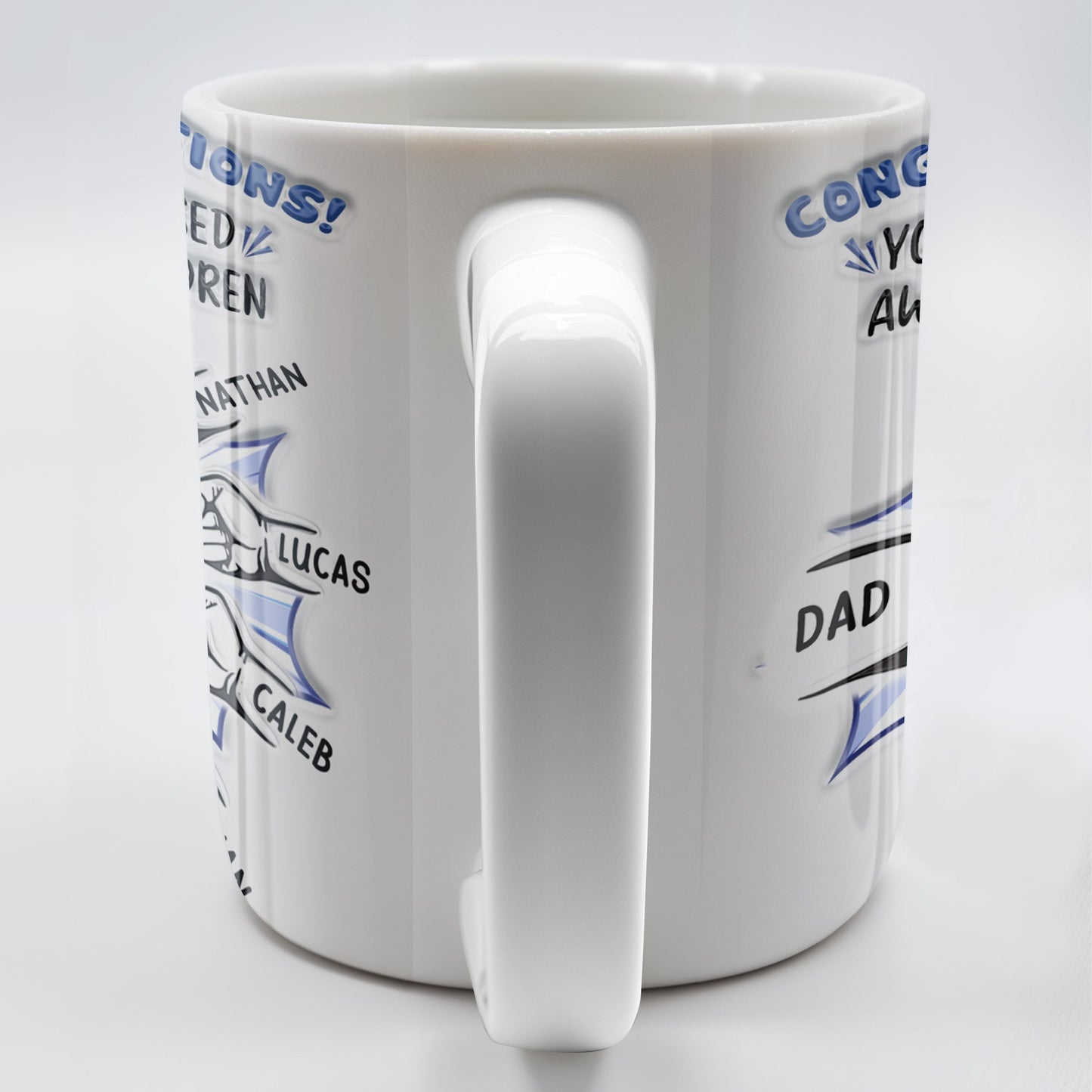 Congratulations! You have raised awesome children, Handshake and Fist Bump - Personalized Custom Coffee Mug - DAD093_MG
