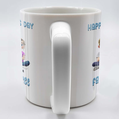 Happy Father's Day As A Family Of Three, Hearts And Family Design - Personalized Custom Coffee Mug - DAD107_MG