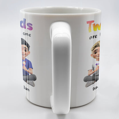 Two Dads Are Better Than One, Cartoon Characters and Ice Cream - Personalized Custom Coffee Mug - DAD109_MG
