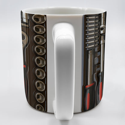 Celebrate Your Inner Mechanic with This Unique Tool-Themed Coffee Mug - Personalized Custom Coffee Mug - DAD118_MG
