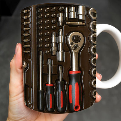 Celebrate Your Inner Mechanic with This Unique Tool-Themed Coffee Mug - Personalized Custom Coffee Mug - DAD118_MG