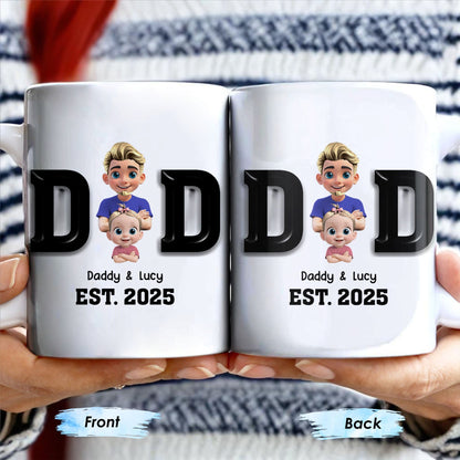 Daddy And Baby, Cartoon Characters - Personalized Custom Coffee Mug - DAD121_MG