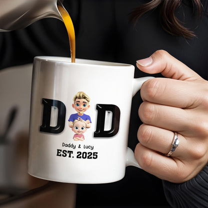 Daddy And Baby, Cartoon Characters - Personalized Custom Coffee Mug - DAD121_MG