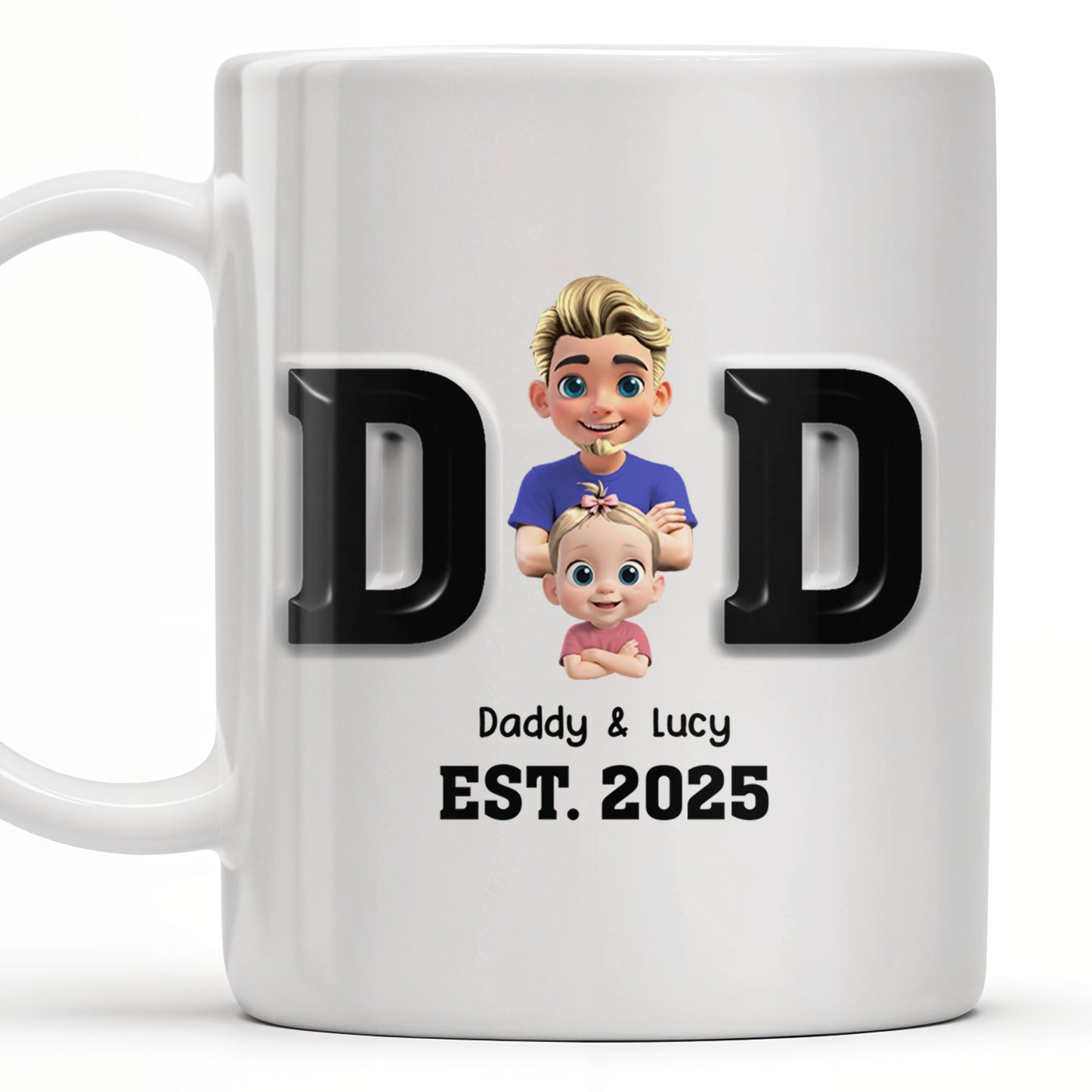 Daddy And Baby, Cartoon Characters - Personalized Custom Coffee Mug - DAD121_MG