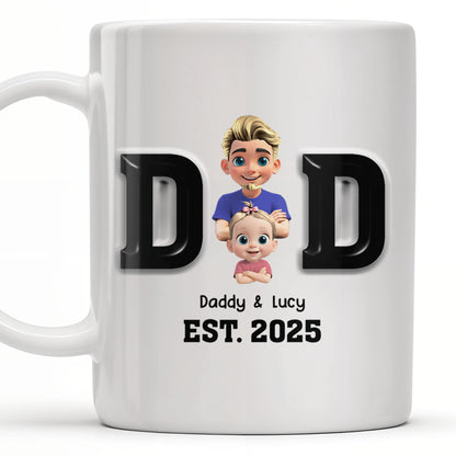 Daddy And Baby, Cartoon Characters - Personalized Custom Coffee Mug - DAD121_MG