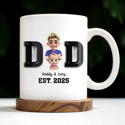 Daddy And Baby, Cartoon Characters - Personalized Custom Coffee Mug - DAD121_MG