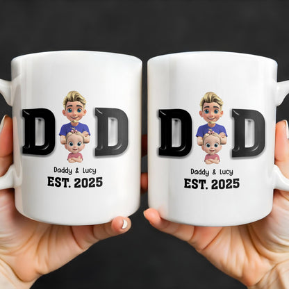 Daddy And Baby, Cartoon Characters - Personalized Custom Coffee Mug - DAD121_MG
