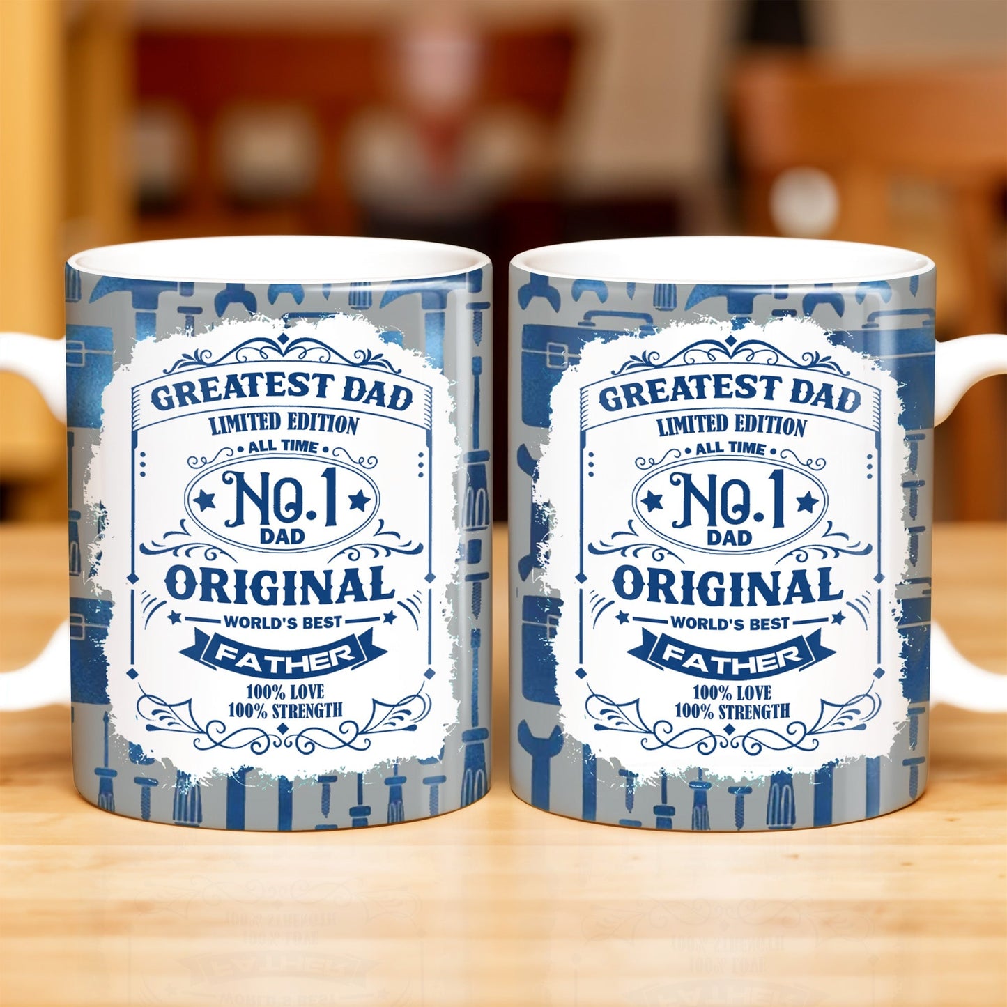 Greatest Dad Limited Edition, World's Best Father, Tools and Wrench Design - Personalized Custom Coffee Mug - DAD123_MG