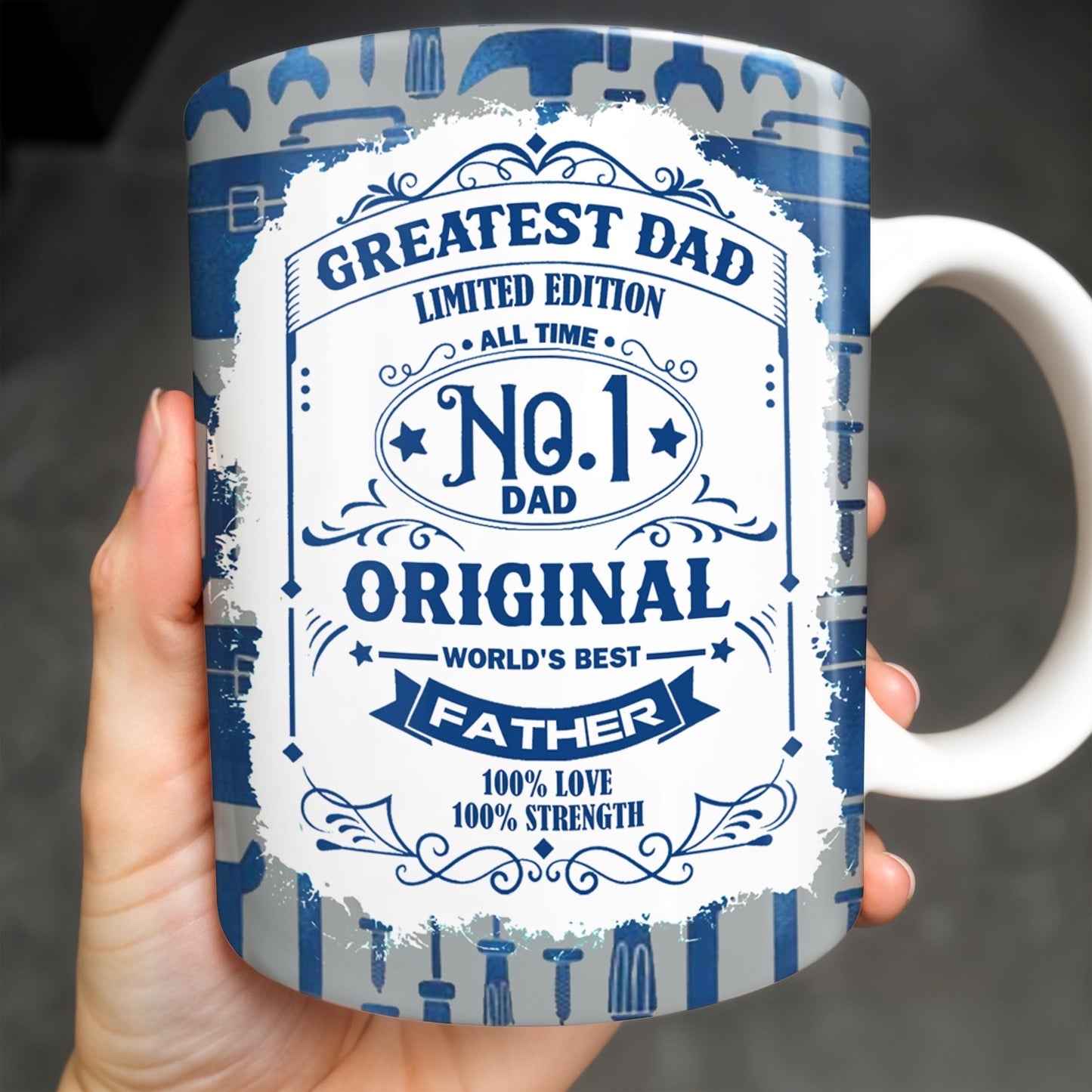 Greatest Dad Limited Edition, World's Best Father, Tools and Wrench Design - Personalized Custom Coffee Mug - DAD123_MG
