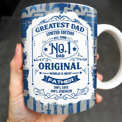 Greatest Dad Limited Edition, World's Best Father, Tools and Wrench Design - Personalized Custom Coffee Mug - DAD123_MG