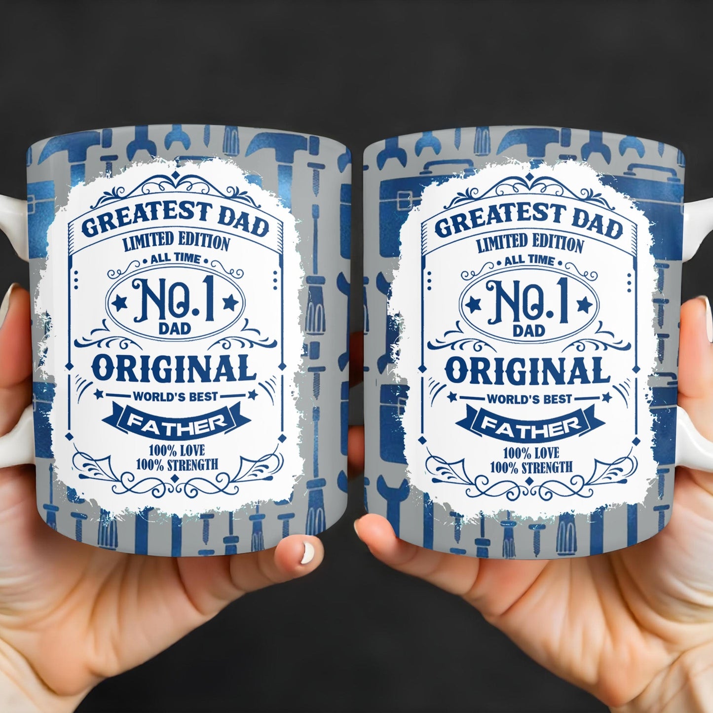 Greatest Dad Limited Edition, World's Best Father, Tools and Wrench Design - Personalized Custom Coffee Mug - DAD123_MG