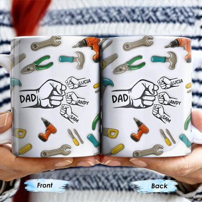 Tools and Fist Bump Design, A Heartfelt Gift - Personalized Custom Coffee Mug - DAD128_MG